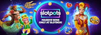 <p style="text-align: center">Jackpots from €10,000 - Only at Slotbox</p>