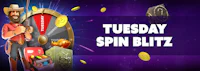 <p style="text-align: center; font-size: 18px">Unlock over 300 Free Spins every Tuesday</p>